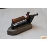 A Creda electric iron with wooden handle