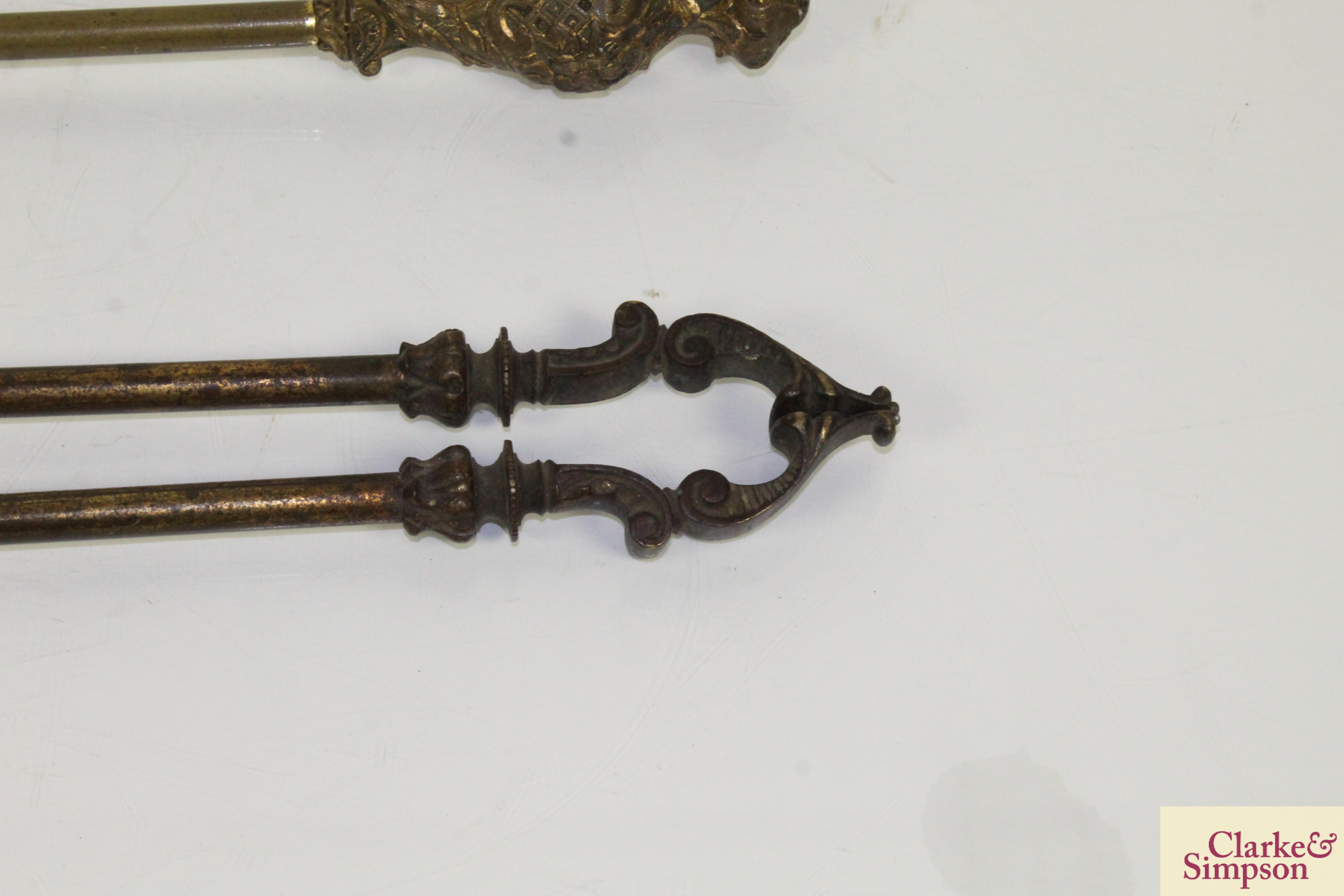 Two brass and steel fire implements - Image 11 of 14