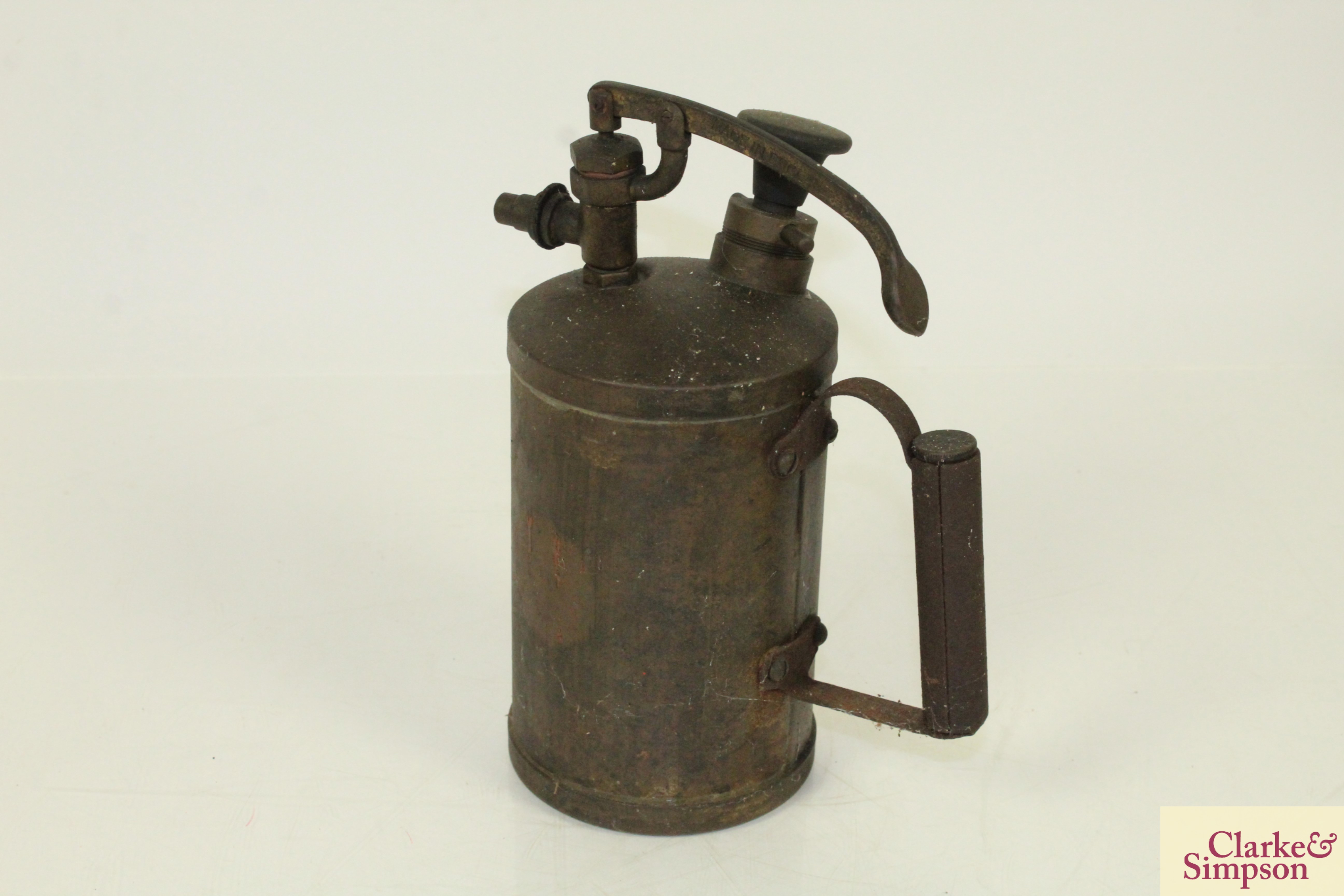 Three vintage brass blow lamps, and three brass sp - Image 15 of 15