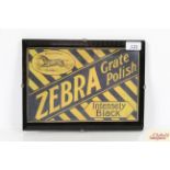 A "Zebra Grate Polish" sign, approx. 12" x 9"