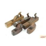 Five various vintage wooden planes