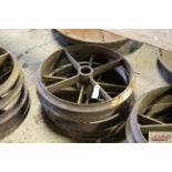 Four cast iron shepherd hut wheels