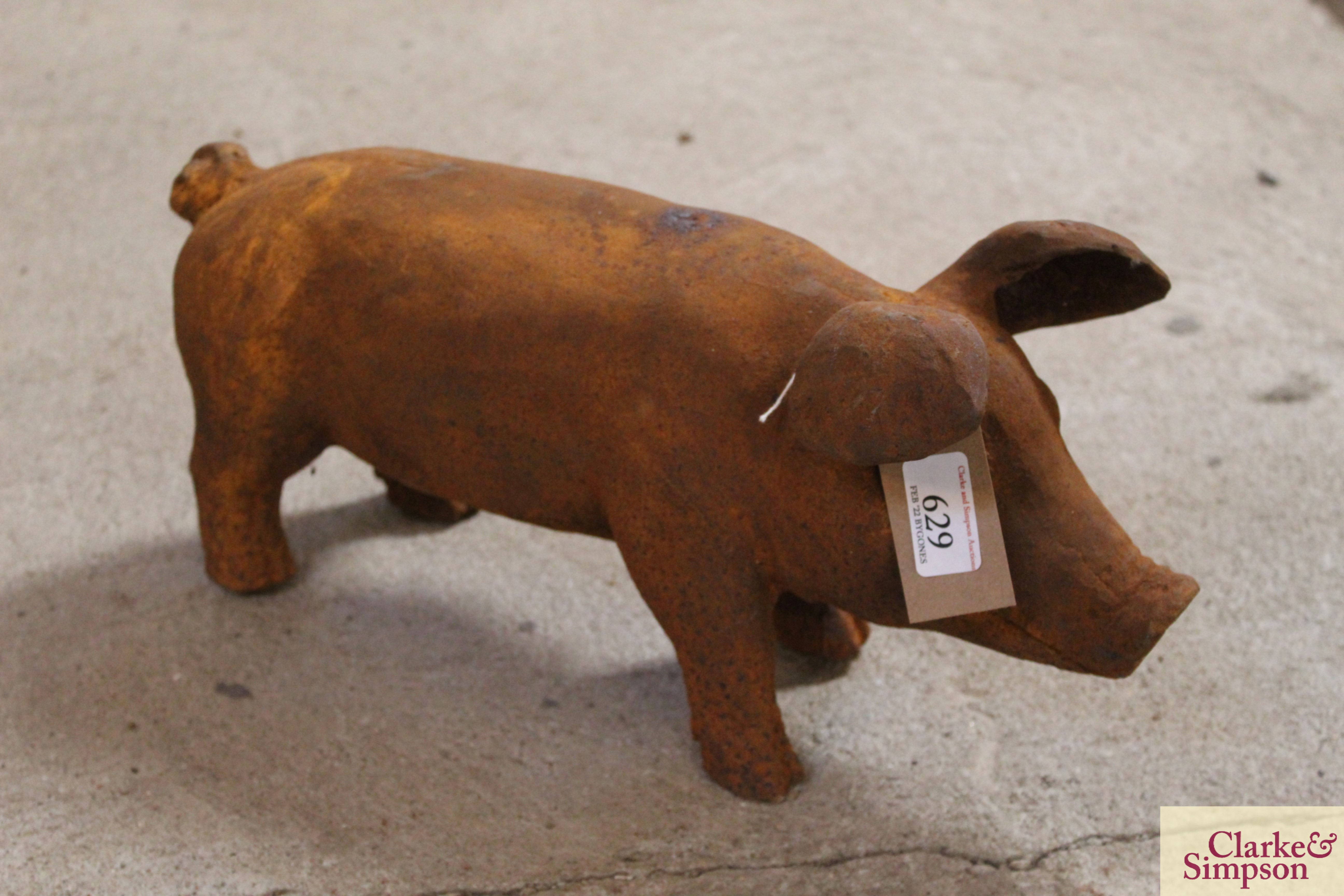A cast iron pig