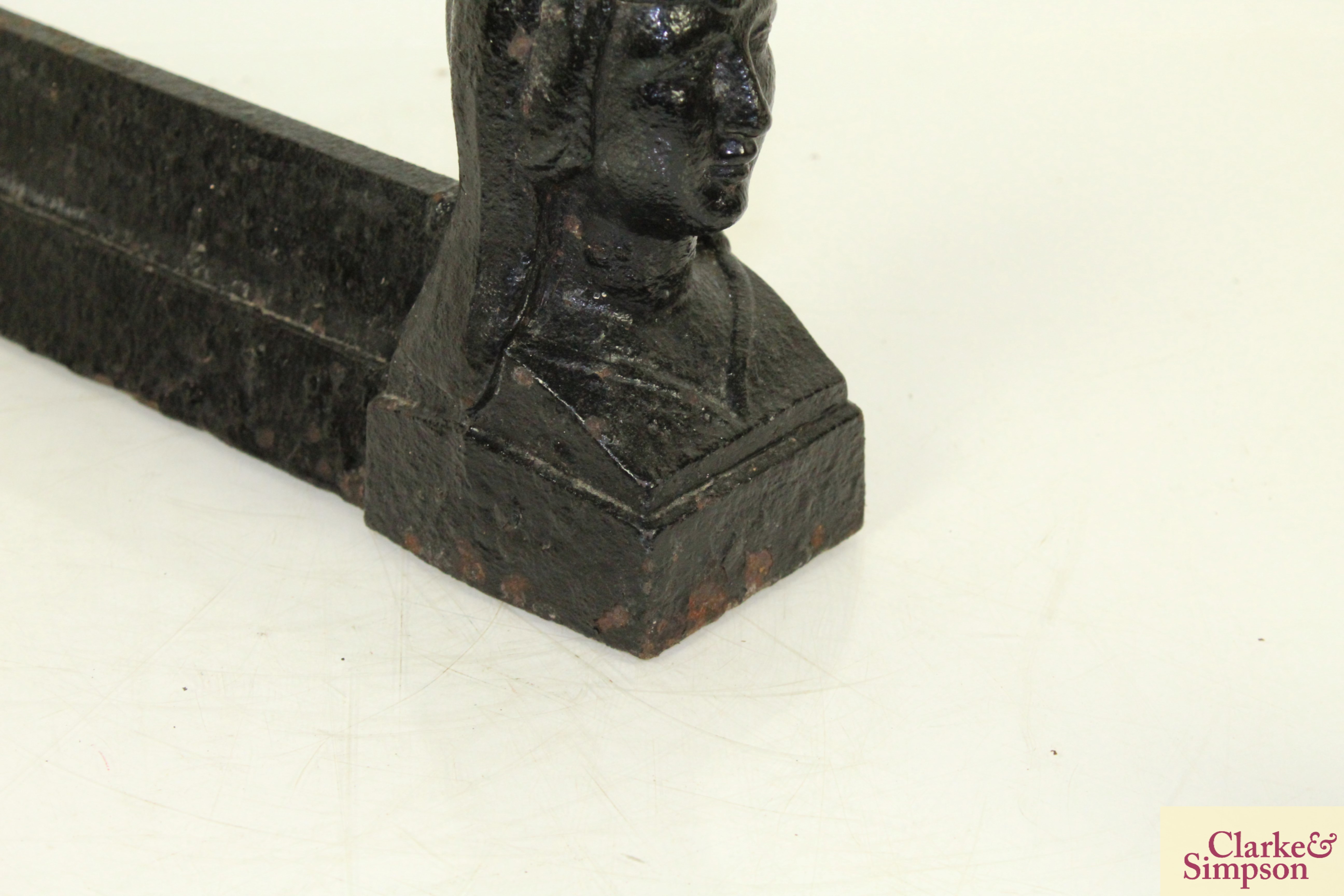 A pair of cast iron figural fire dogs - Image 7 of 13