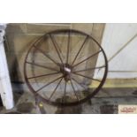 An iron spoked cartwheel 38" dia.