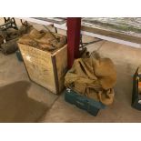 A collection of vintage hessian sacks