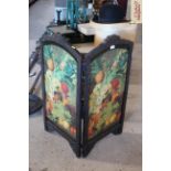 A late Victorian / Edwardian ebonised two fold scr