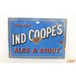 An enamel "Ind Coope's Ales and Stout" sign, approx. 28" x 20½"