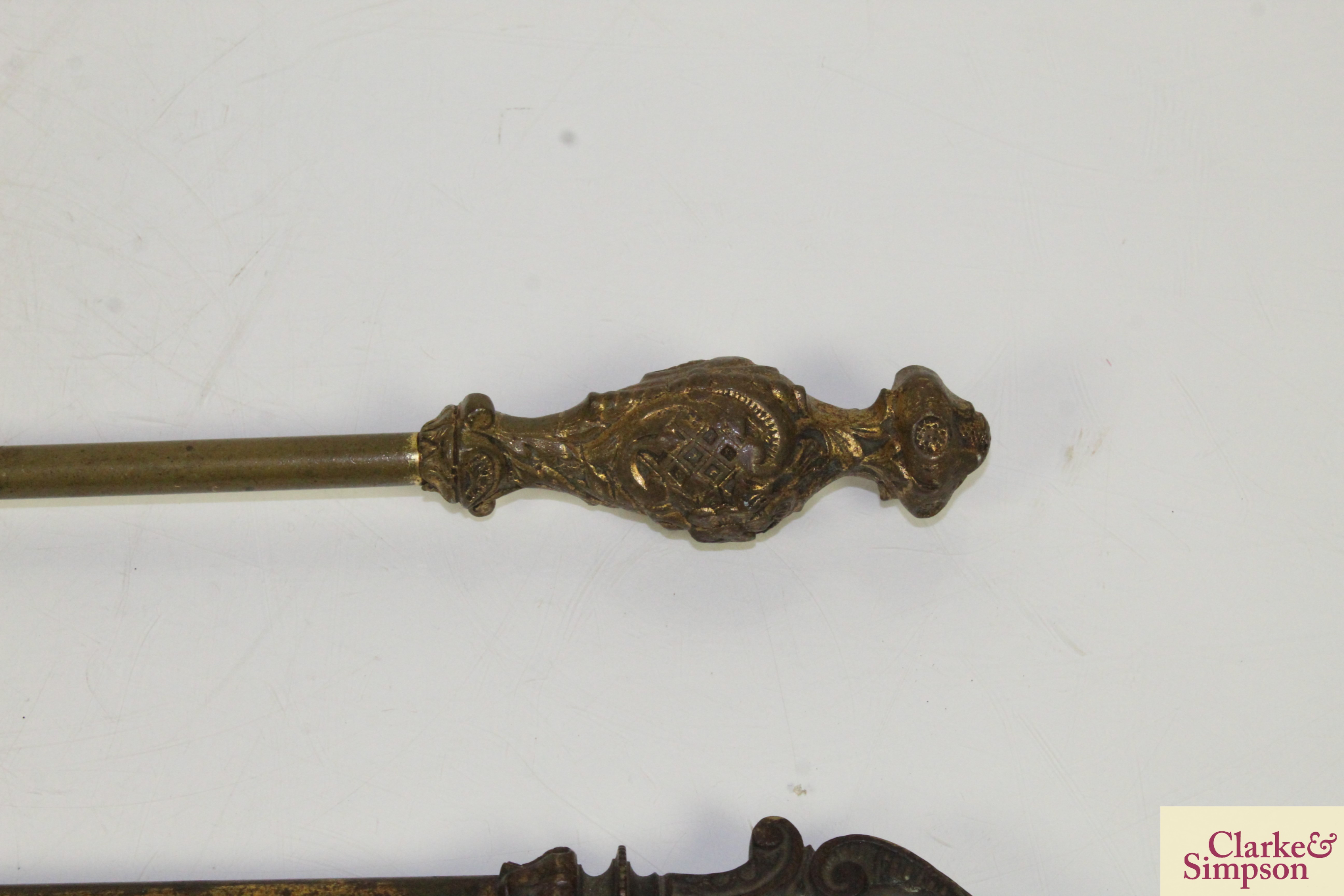 Two brass and steel fire implements - Image 12 of 14