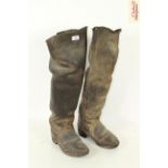 A pair of leather marsh or fen boots