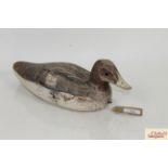 A vintage painted wooden decoy duck, approx. 13½" long