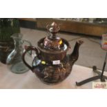 A large 19th century bargeware teapot
