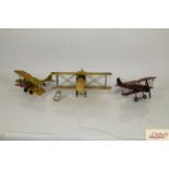 Three metal ware model aircraft