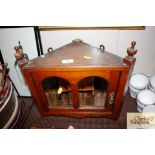 An Edwardian satin walnut mirror door cabinet