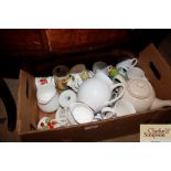 A box of miscellaneous teaware