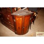 A 19th Century mahogany elliptical hanging corner