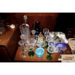 A collection of miscellaneous glassware to include