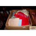 A box of miscellaneous fabric