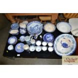 A quantity of various blue and white china to incl