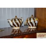 A Saddler white and gilt decorated teapot and a ma