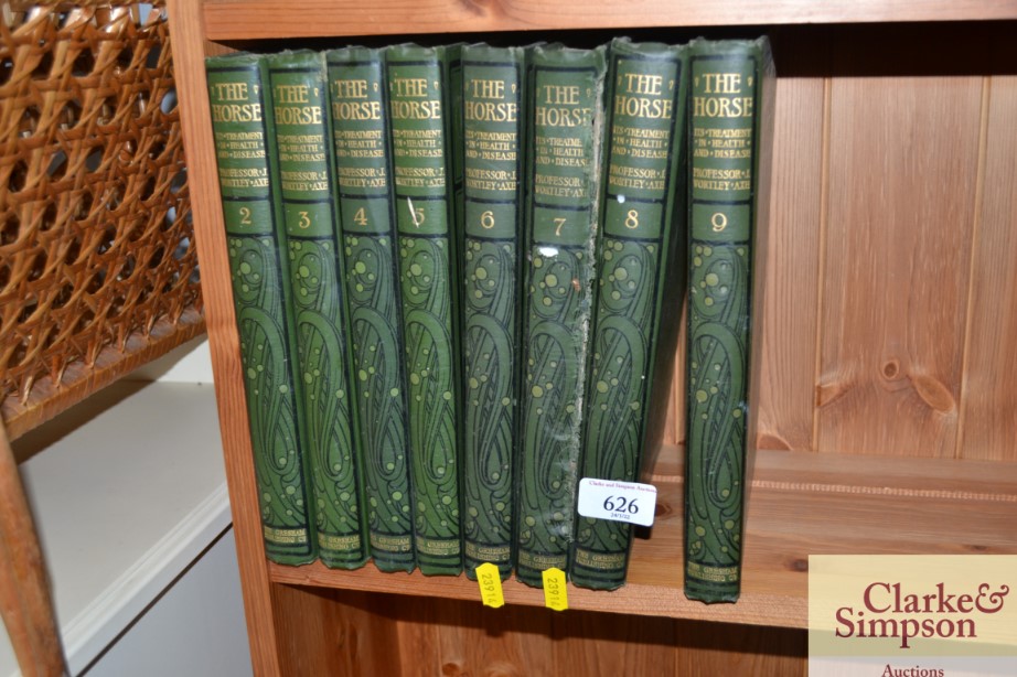 Eight volumes of "The Horse" by Professor J Wortle