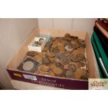 A tray box of various copper and silver coinage