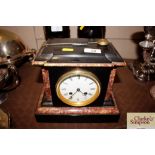 A Victorian marble mantel clock