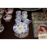 A set of six late Victorian blue and white coffee