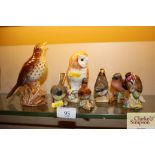 Seven various Beswick birds including Nuthatch, Wa