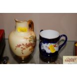 A Worcester baluster cream jug having painted flor