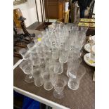 A suite of early 20th Century etched table glasswa