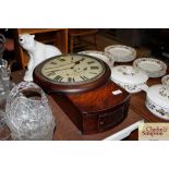 A 19th Century oak cased drop dial wall clock with