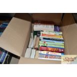 A box of various books