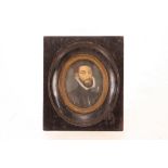 A miniature portrait study of an Elizabethan gentleman, inscribed verso "Regant Murray" in