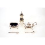 A cased silver cruet set, Birmingham 1960