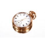A gold plated Dennison pocket watch, with enamel dial and seconds subsidiary