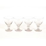 A set of four early 19th Century glass rummers, of generous size, each inscribed with the name "R