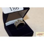 A 925 and baguette crystal set dress ring