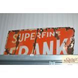 A "Superfine" enamel advertising sign AF