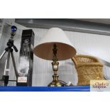 A large table lamp and shade