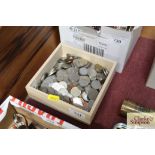 A box of various World coinage