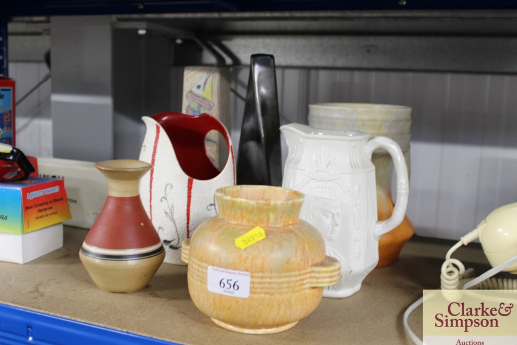 A quantity of vases to include Studio Pottery exam