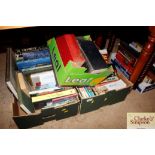 Three boxes of miscellaneous books