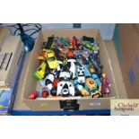 A box of children's toys and diecast vehicles to incl