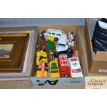 A box of diecast vehicles to include; Corgi and Ma