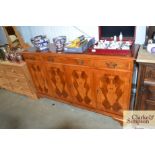 A reproduction yew wood sideboard AF