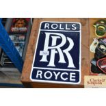 A reproduction Rolls Royce plaque