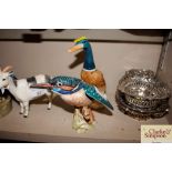 A Beswick study of a Kingfisher and another of a M