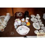 A collection of various decorative teaware, two wo