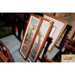 A pair of Chinese painted scenic panels